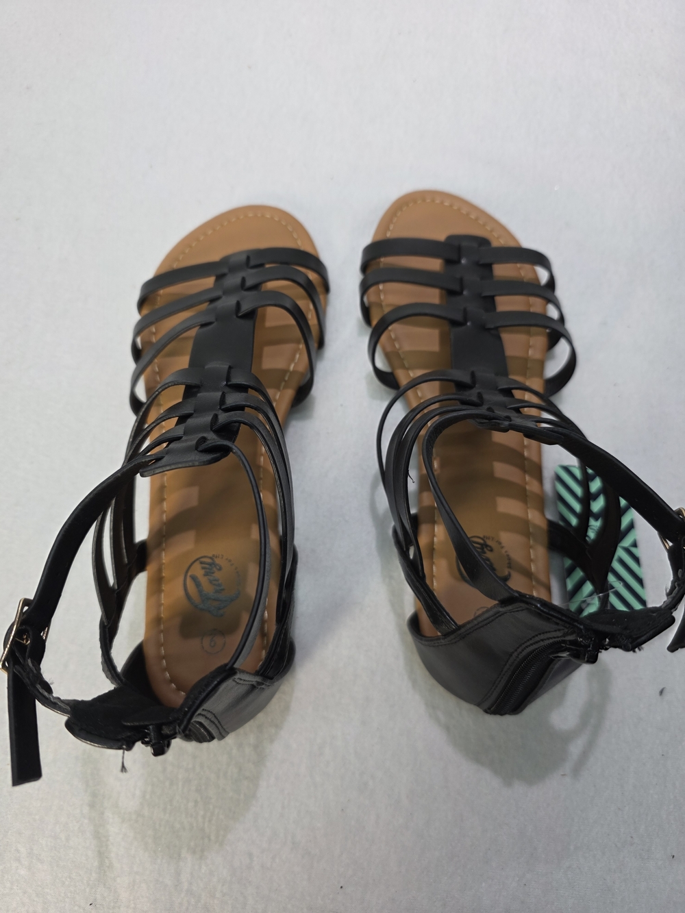Trary Black Strappy Women's Gladiator Sandals NEW - Picture 6 of 10